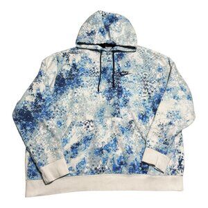 Nike Sportswear White Blue‎ Swoosh Pullover Hoodie Sweatshirt Adult 2XL